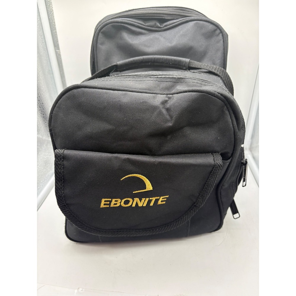 EBONITE Black Compact Bowling Ball Bag Single Ball Tote with Shoe Pocket